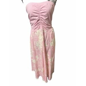 Torrid Women’s Size 1X Pink/White MIDI Tube Top Fit & Flare Dress W/Pockets New